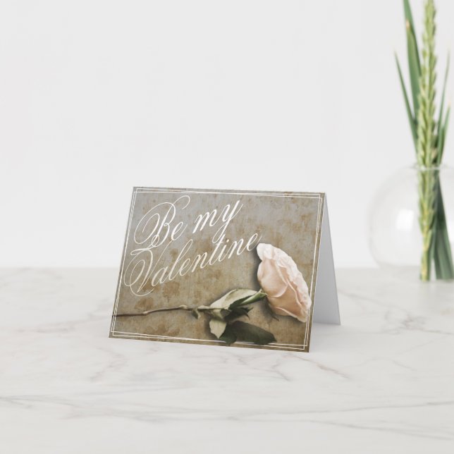 Be my Valentine with Rose Card (Front)