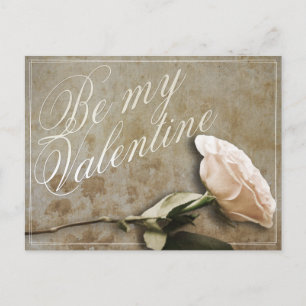 Be my Valentine with Rose Postcard
