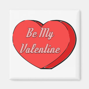 Be My Valentines Candy Heart Drawing Magnet