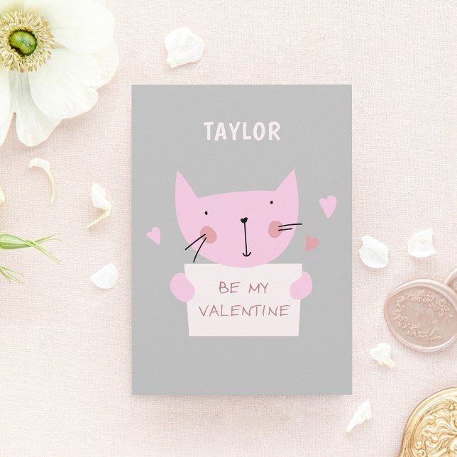 Be my Valentines Cat Holiday Card (Creator Uploaded)