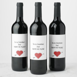 Be my Valentine's Day! MARRY ME PLEASE! Wine Label