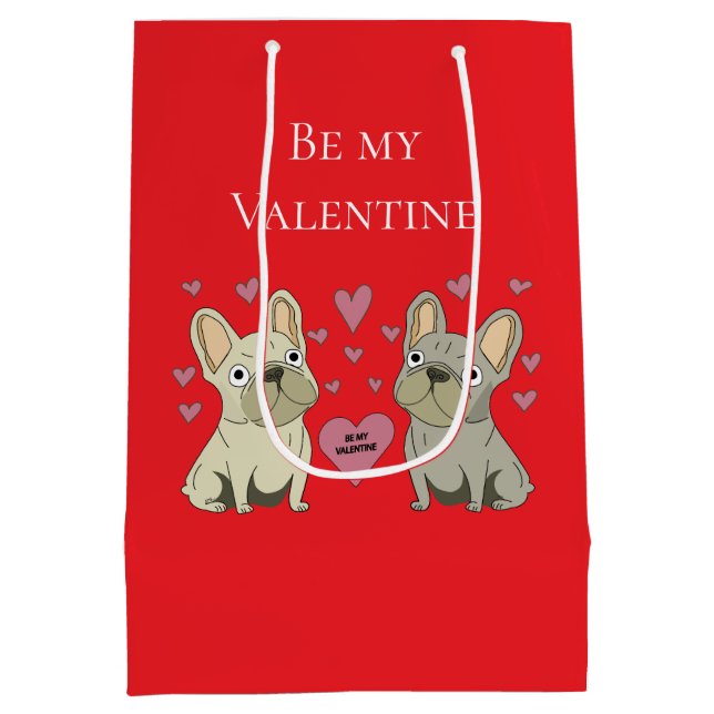 Be my Valentines, dogs Medium Gift Bag (Back)