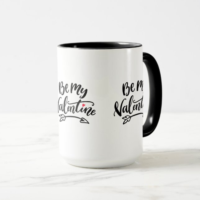 Be My Valentines Hand Written Typography Design Mug (Front Right)