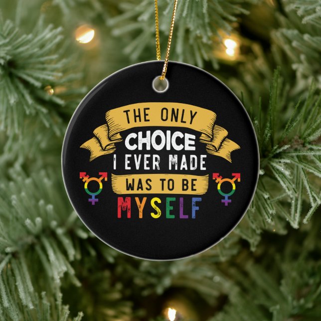 Be Myself | LGBTQ | Pride | Rainbow Ceramic Tree Decoration (Tree)