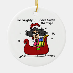 Be Naughty Ceramic Tree Decoration