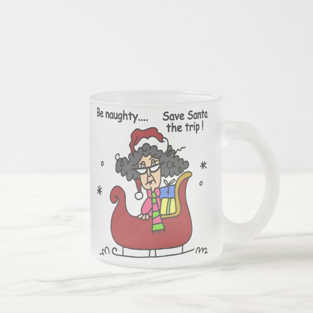 Be Naughty Frosted Glass Coffee Mug (Right)