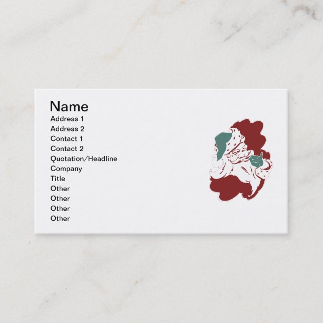 Be Naughty Santa Business Card (Front)