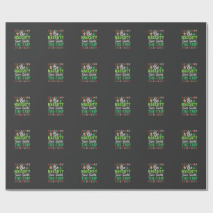 Be Naughty Save Santa Funny Christmas SVG Wrapping Paper