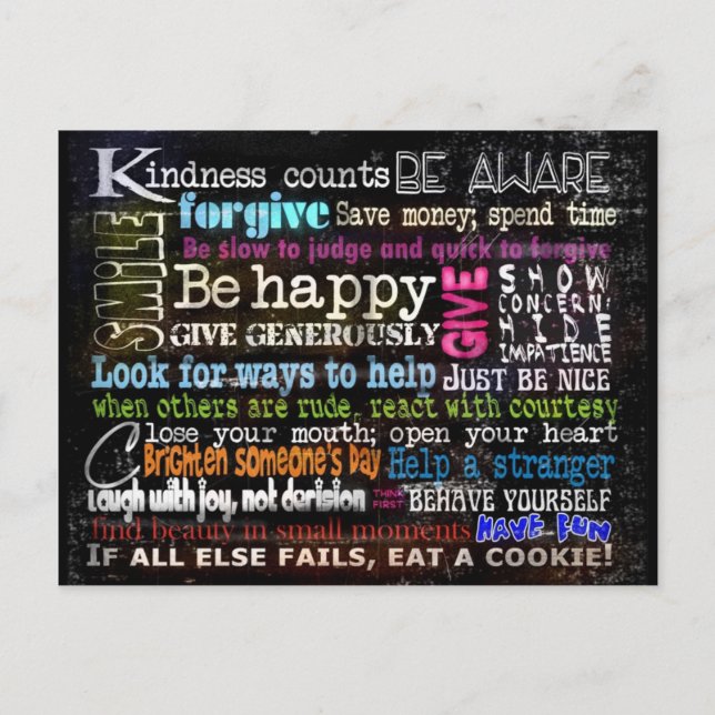 Be Nice Etc Postcard (Front)