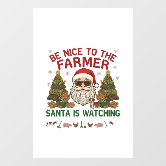 Be Nice Farmer Santa Christmas Farm Animals (Sheet)