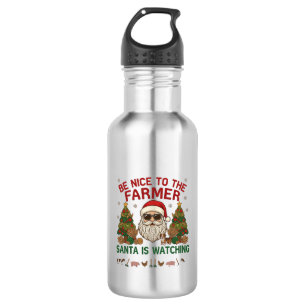 Be Nice Farmer Santa Christmas Farm Animals 532 Ml Water Bottle