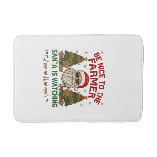 Be Nice Farmer Santa Christmas Farm Animals Bath Mat