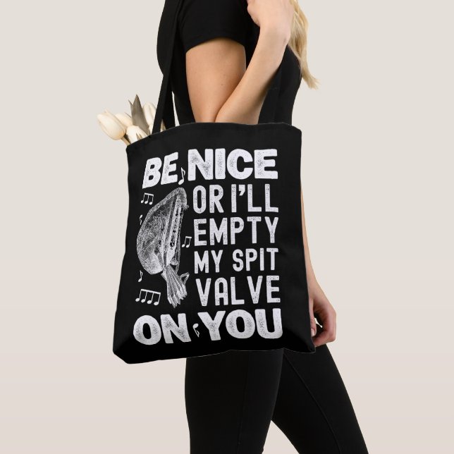 Be Nice I'll Empty My Spit Valve Baroque Musette  Tote Bag (Close Up)