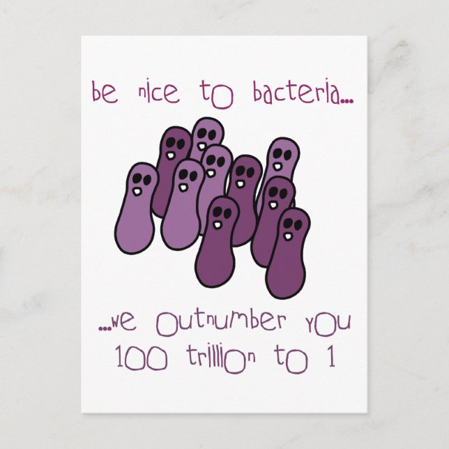 Be nice to bacteria postcard (Front)