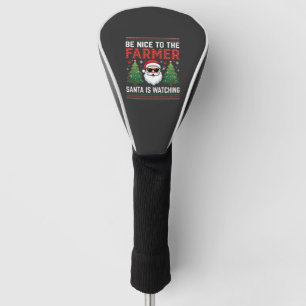 Be Nice To The Farmer Santa Christmas Golf Head Cover