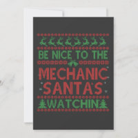 Be Nice To the Mechanic Santa's Watching Funny