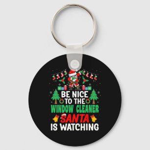 Be Nice To The Window Cleaner Santa Window Washer Key Ring
