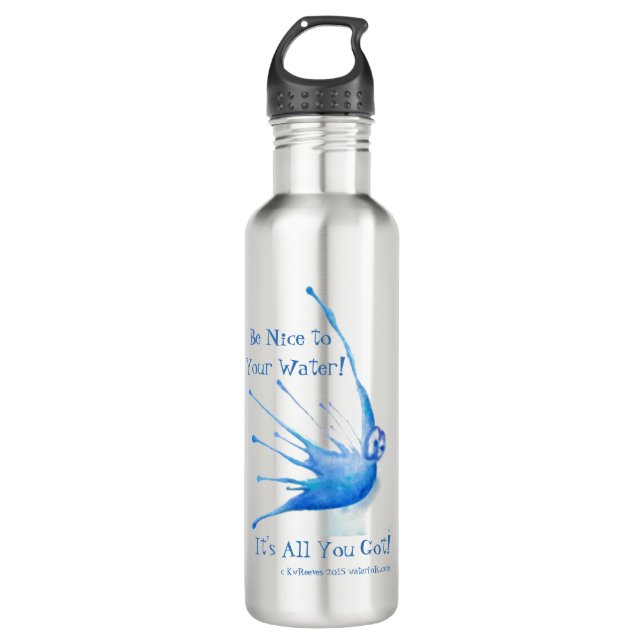 Be Nice to Your Water Bottle, Stainless Steel/24oz 710 Ml Water Bottle (Front)