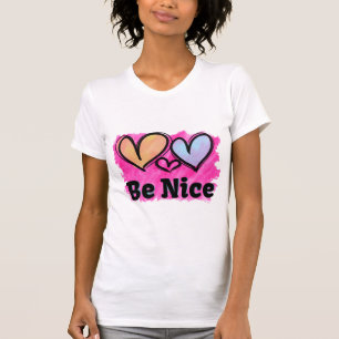 Be Nice Watercolor Hearts T-Shirt