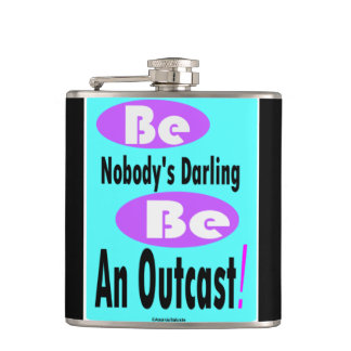 Be Nobody's Darling 6 oz black & teal colour Flask