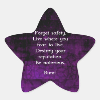 Be Notorious Rumi Inspirational Quote Star Sticker