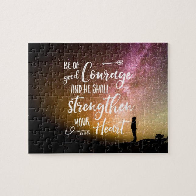 Be of Good Courage night sky - Psalm 31:24 Jigsaw  Puzzle (Horizontal)