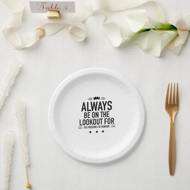 Be on the Lookout for the Presence of Wonder Paper Plate (Wedding)