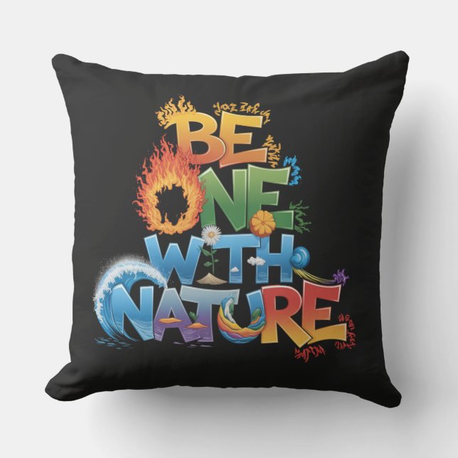 Be One With Nature  – Elemental Eco-Friendly  Cushion (Front)