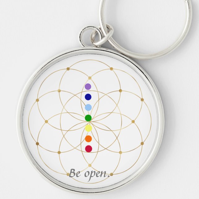 Be Open Chakra & Seeds of Life  Key Ring (Front)