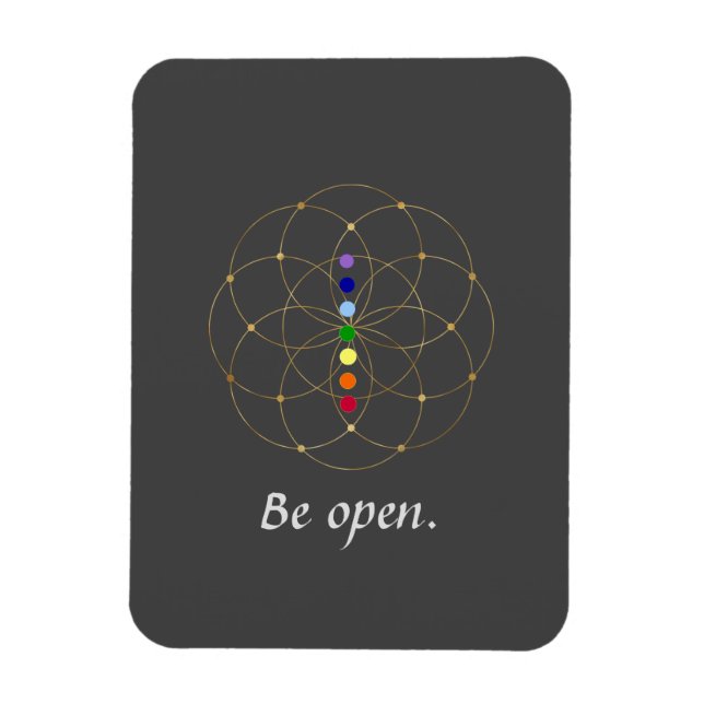 Be Open Chakra & Seeds of Life Magnet (Vertical)