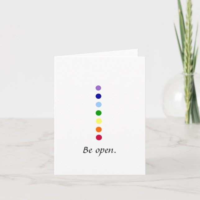 Be Open - Simple Chakra Design Notecards (Front)