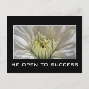 Be open to success postcard