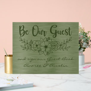 Be Our Guest and Sign Our Guestbook Green Wedding
