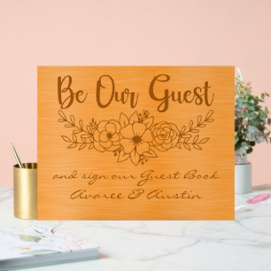 Be Our Guest and Sign Our Guestbook Orange Wedding