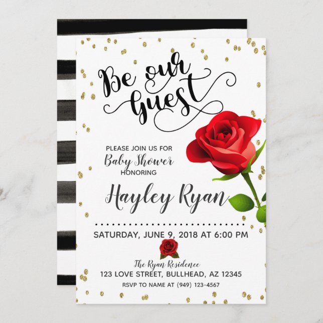 Be Our Guest Baby Shower Invitation (Front/Back)