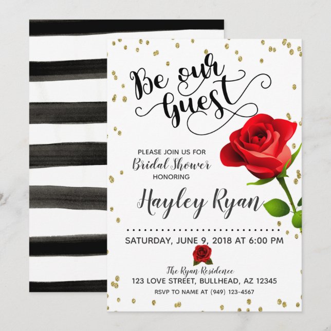 Be Our Guest Bridal Shower Invitation (Front/Back)