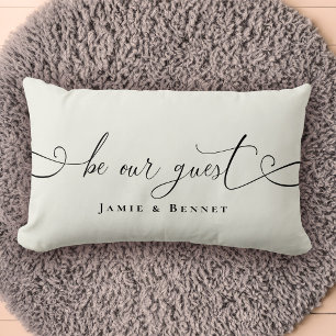 Be Our guest Custom Text Modern Stylish Home Lumbar Cushion