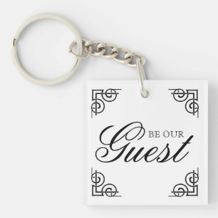 Be Our Guest Decorative Typography Key Ring
