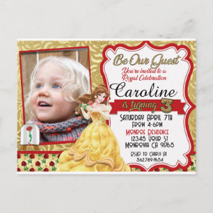 Be our Guest Princess Photo Birthday Invitation Postcard