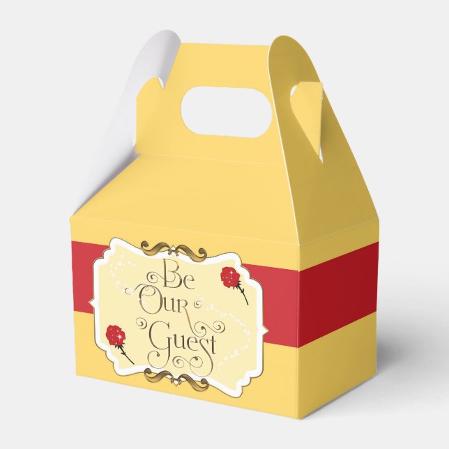 BE OUR GUEST Red Rose Birthday Party Favour Boxes (Front Side)