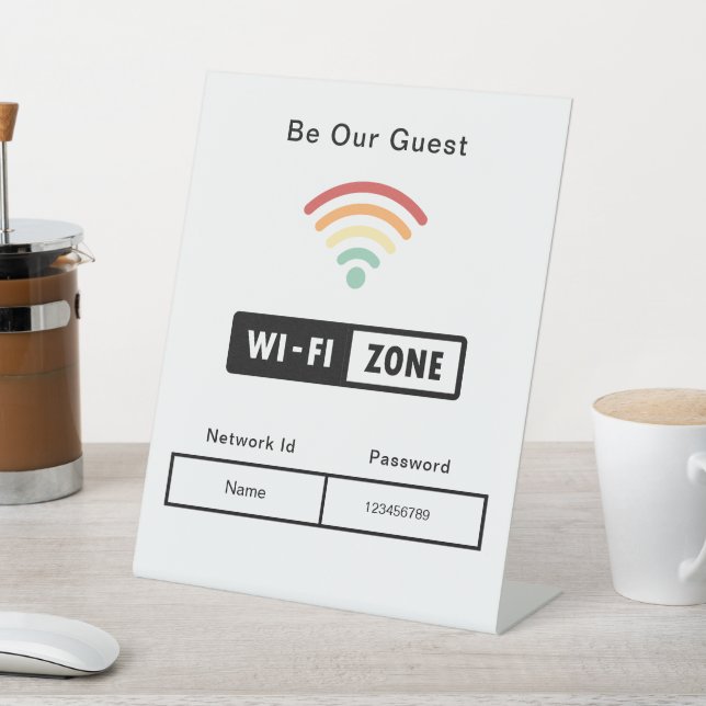 Be Our Guest Wedding WIFI Information Password  Pedestal Sign (In SItu)