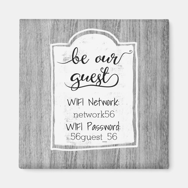 Be Our Guest Wifi Information Password Magnet (Front)