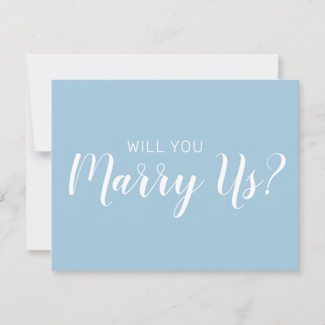 Be Our Officiant | Wedding Marry Us Dusty Blue Invitation (Front)