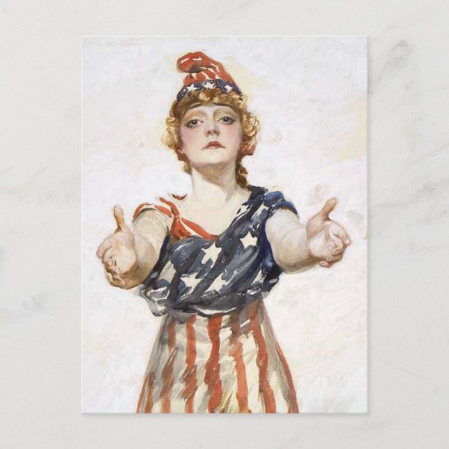 Be Patriotic vintage poster Postcard (Front)