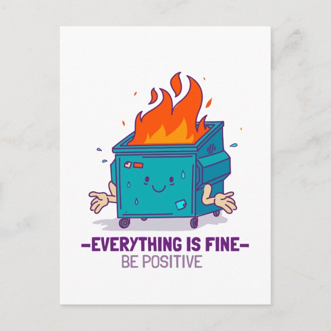 Be positive inspirational postcard (Front)