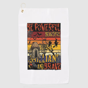 Be Powerful Beautiful Brilliant Halloween Mushroom Golf Towel