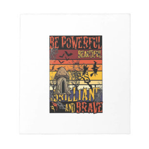 Be Powerful Beautiful Brilliant Halloween Mushroom Notepad