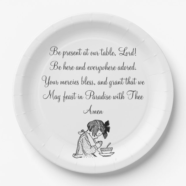 Be Present At Out Table Prayer and Child Paper Plate (Front)