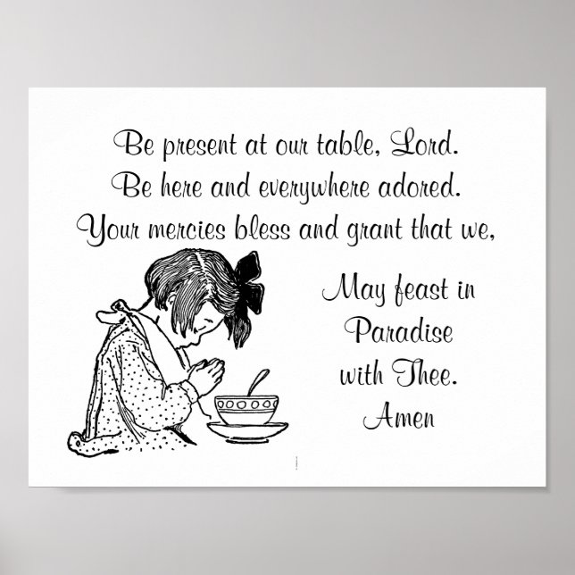 Be Present At Out Table Prayer and Child Poster (Front)