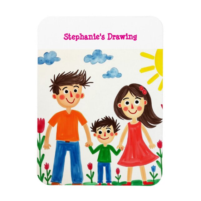 Be proud of your child add artwork to this cute  magnet (Vertical)